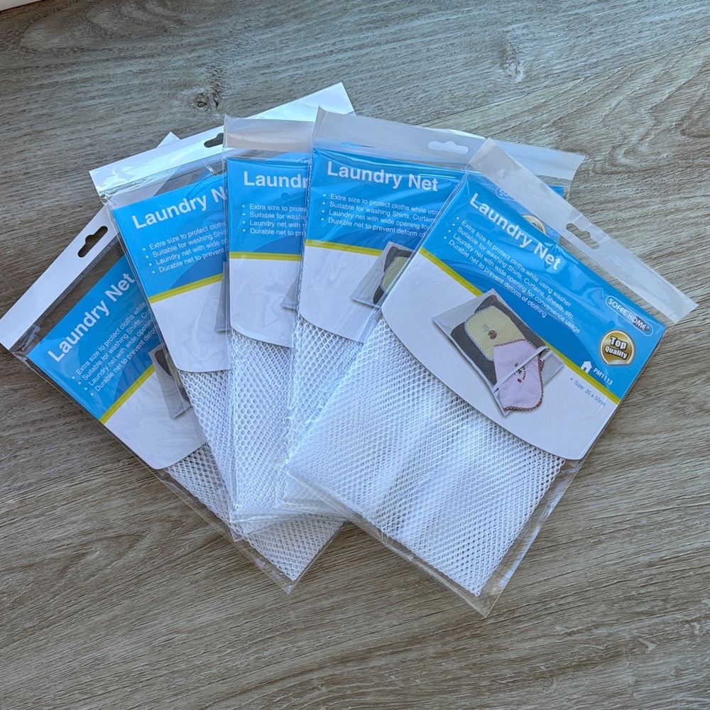 Laundry Net White Mesh Bags For Delicate Items - Set of 5
